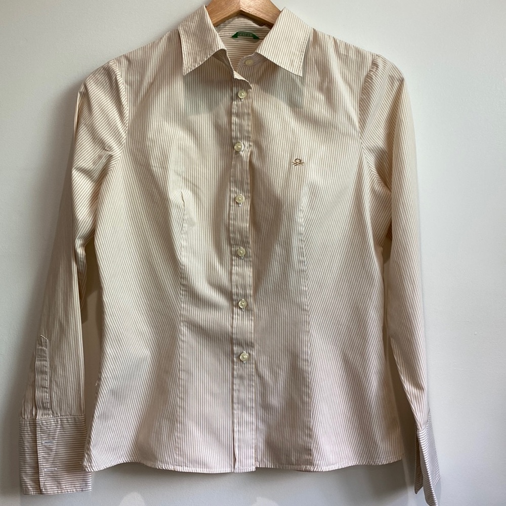 Unite Colors of Benetton long sleeve polo shirt size medium